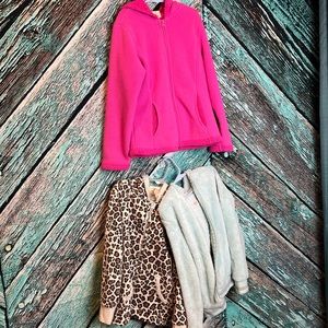 Girls fleece size 7/8 winter hoodies jacket lot